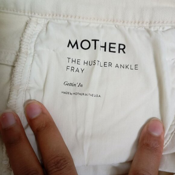 MOTHER The Hustler Ankle Fray Womens Beige Jeans Size 28 - Picture 2 of 13